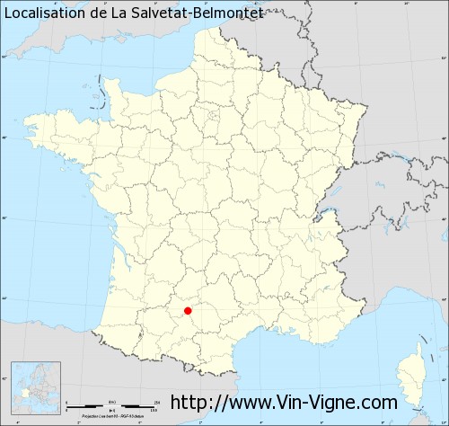 Carte  de La Salvetat-Belmontet